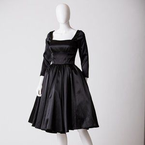 NWT Pinup Couture Black Satin Margaret dress